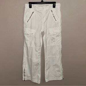 American Eagle Outfitters White Wide-Leg Cargo Jumpsuit Pants